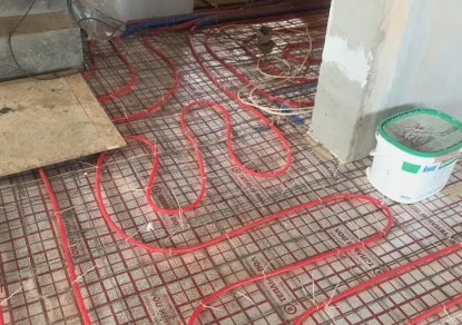Укладка водяного теплого пола